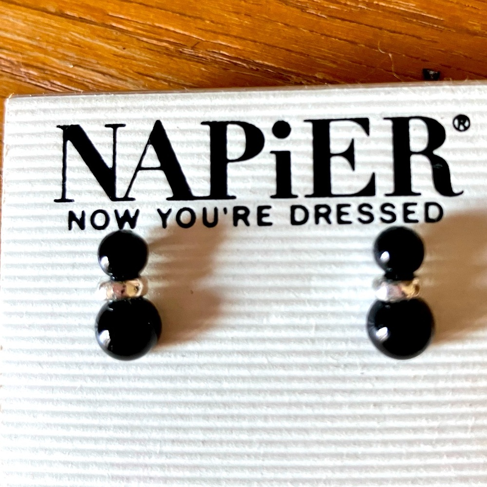 Dainty Black/Silver Earrings